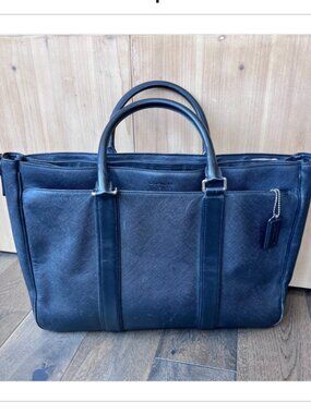 Coach Metropolitan Lexington Saffiano Leather Briefcase 71252 Black Laptop Bag